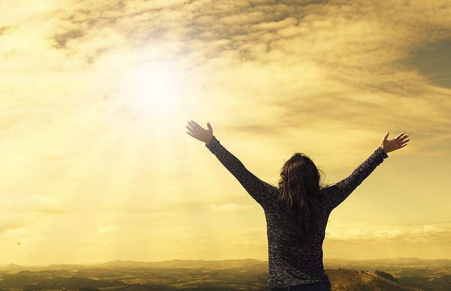 woman with open arms
