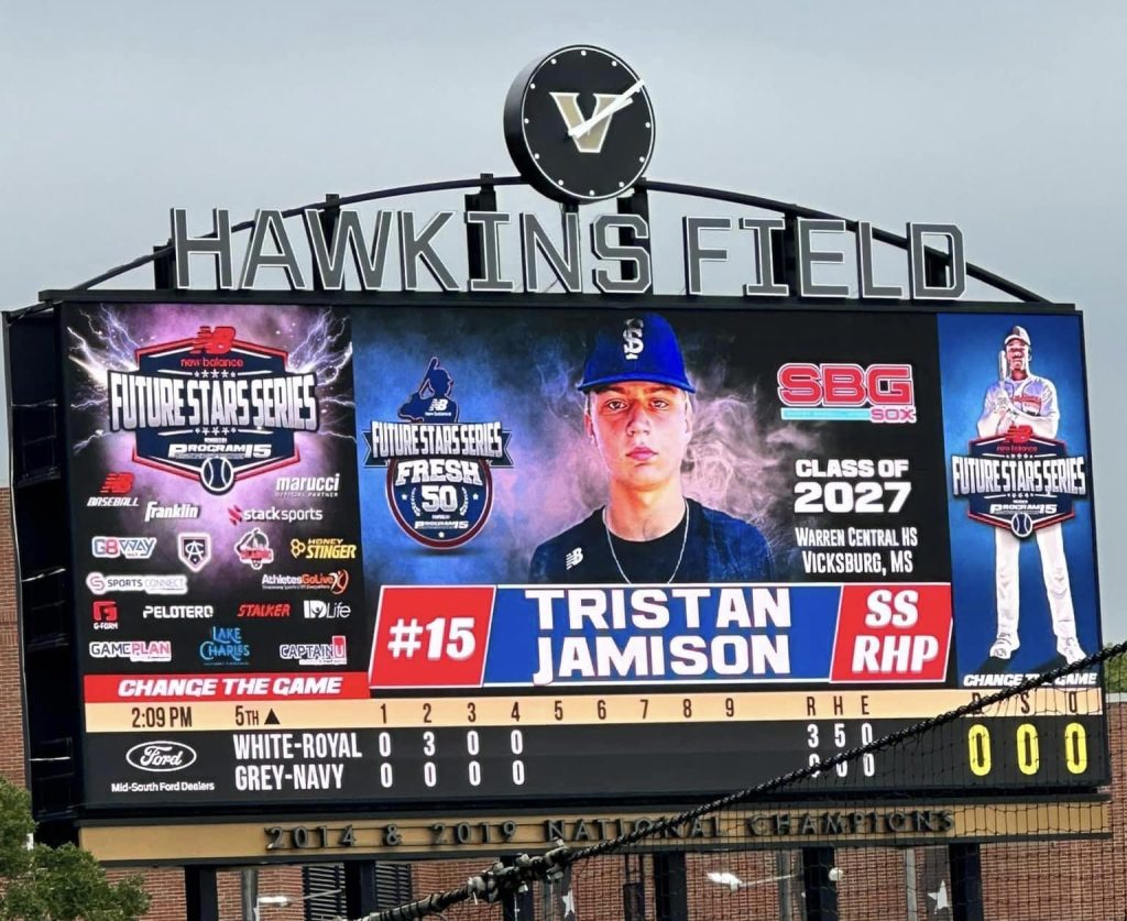 Tristan Jamison picture on Jumbotron