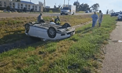 overturned vehicle on i-20