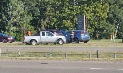 three-car collision on south frontage road
