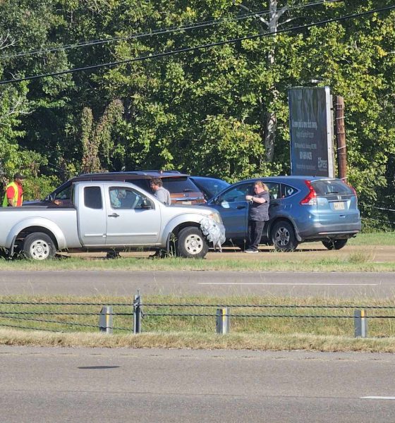 three-car collision on south frontage road