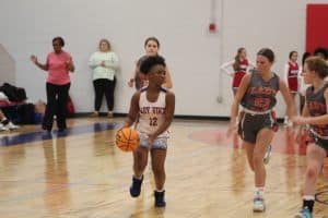 KeKe McCay playing basketball