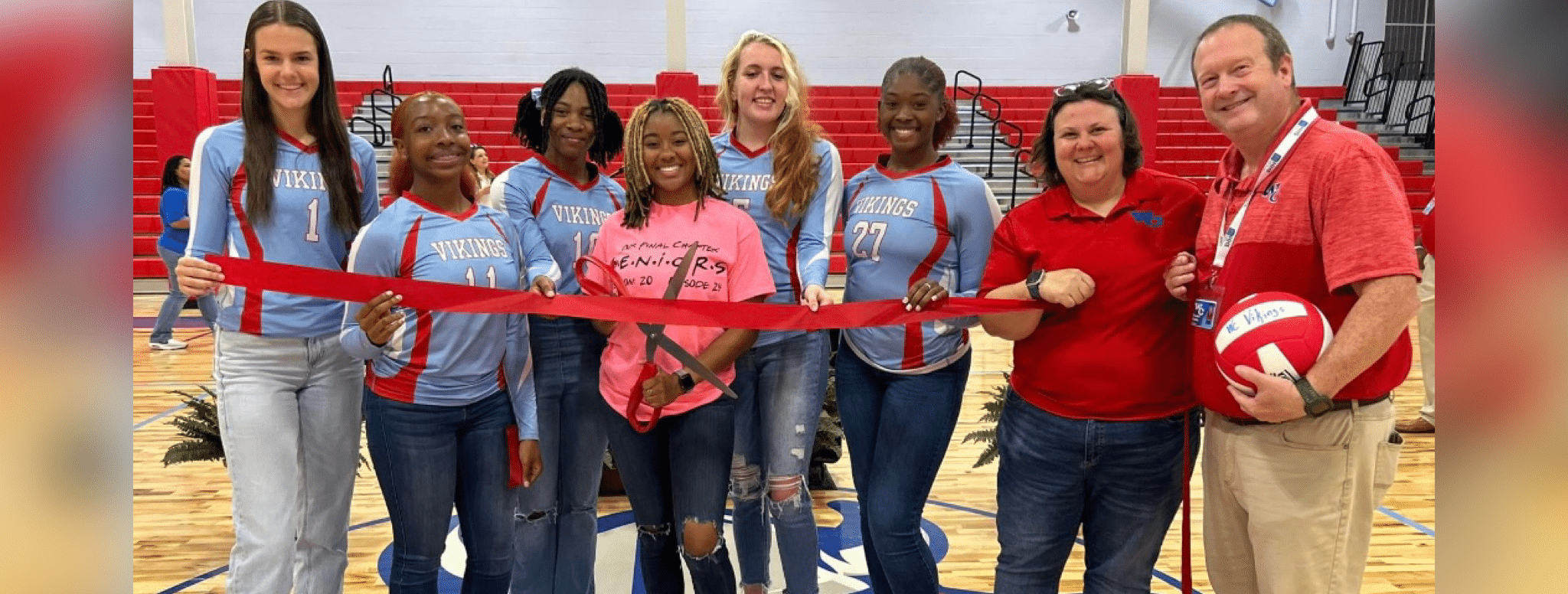 L-R Melissa Herrle, Tabreai Davis, Hannah Island, Tyra Bridges, Ellie Henderson, Calise Henyard, Michelle Fisackerly and Matthew Gullett: Photo from Facebook