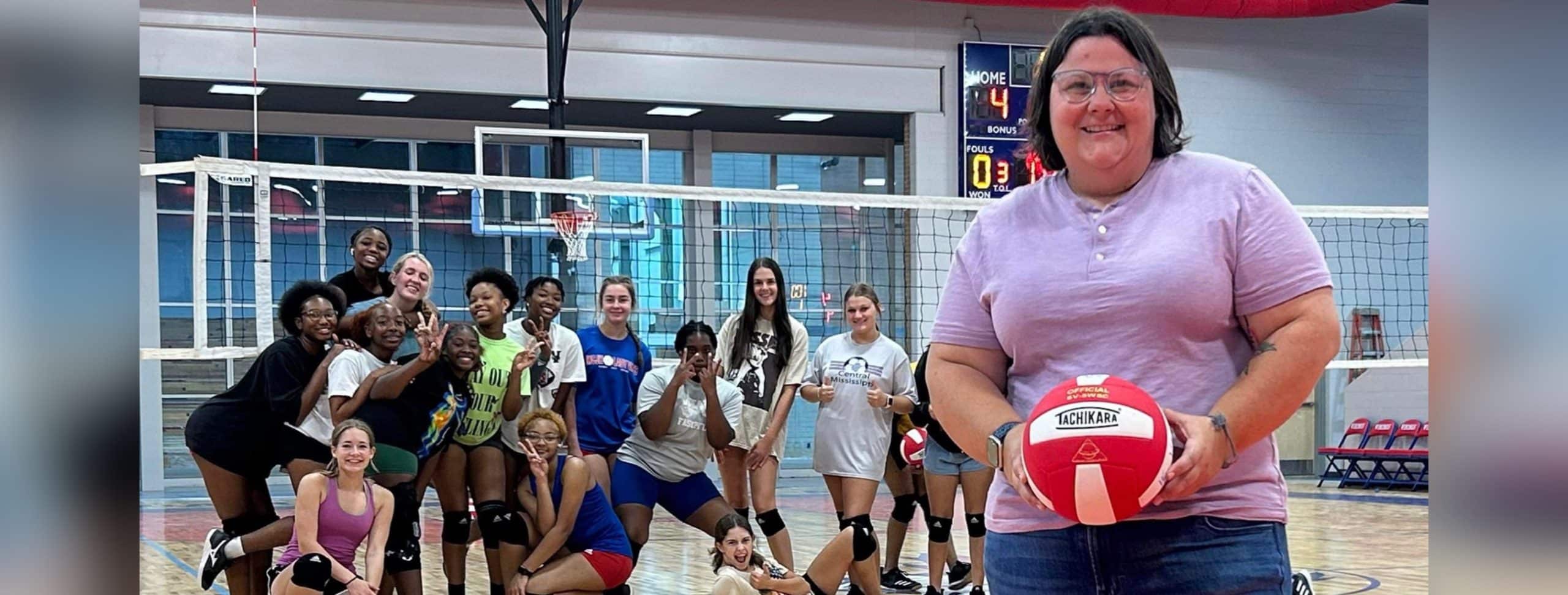Coach Fisackerly and WC volleyball team