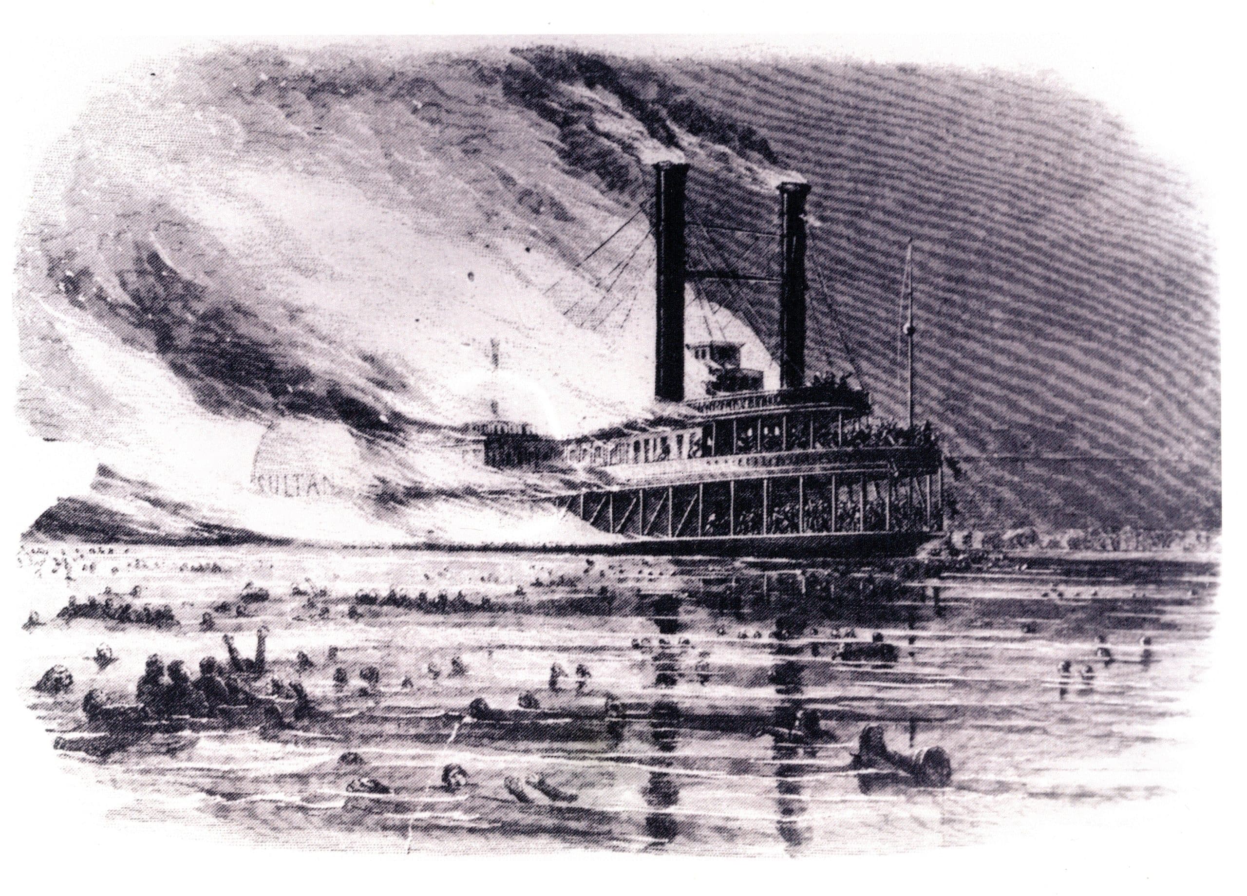 Sultana Fire Illustration (Old Court House Museum)