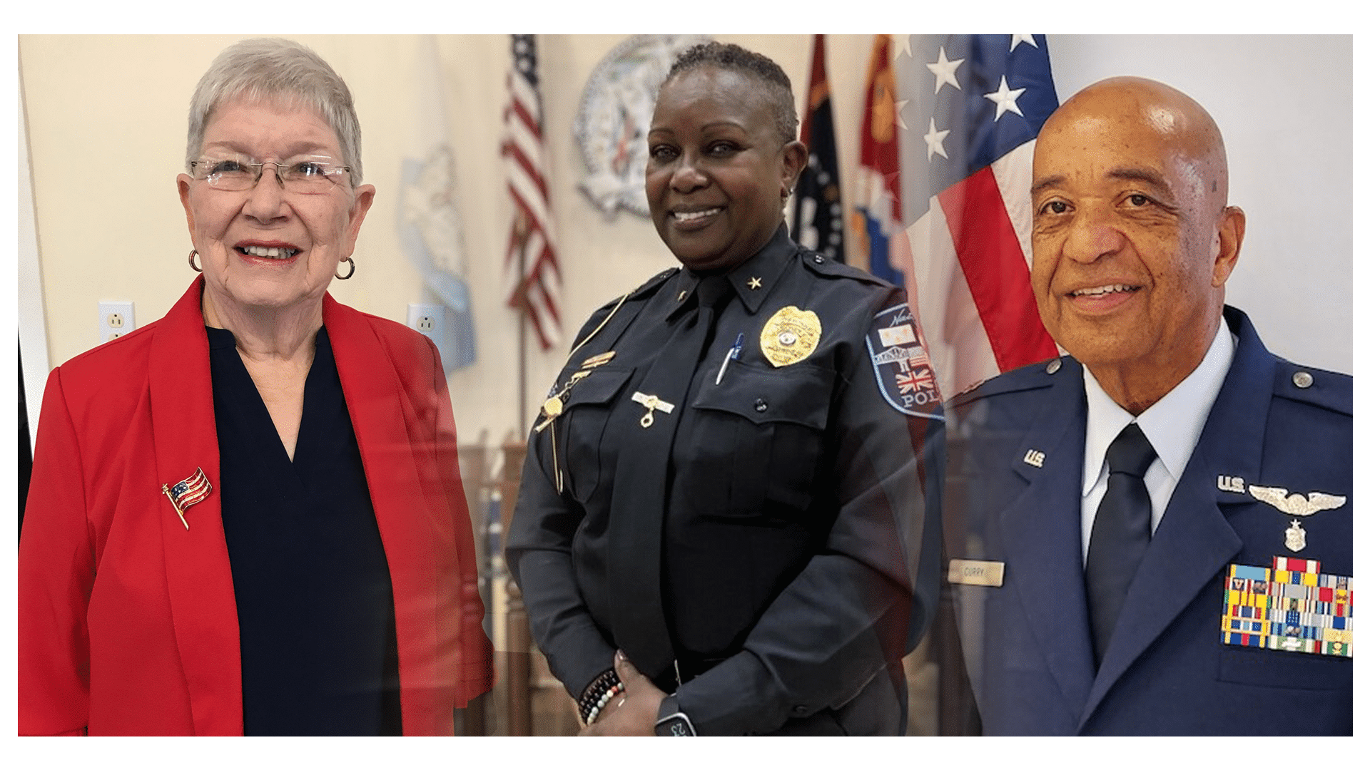 Lillie DeShields, Chief Cal Green and Herman Curry