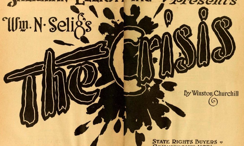 Vintage ad for "The Crisis," a 1916 silent film about the Civil War.
