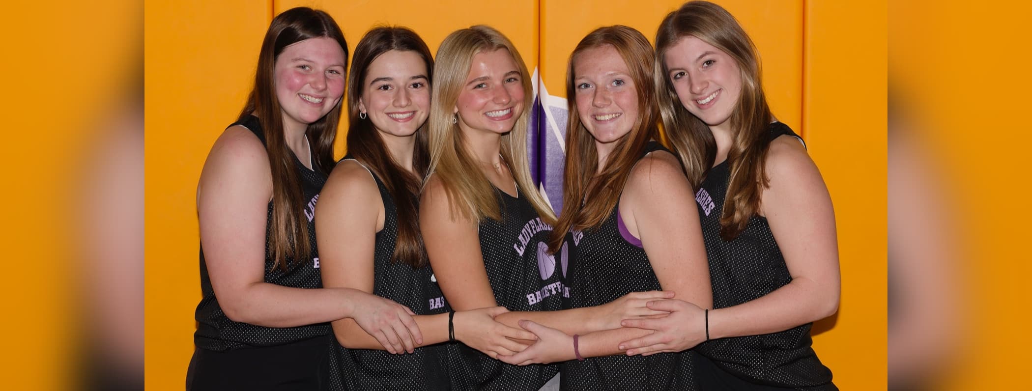 L-R Mallory Hobson, Taryn Lusby, Olivia Larsen, Maddy McSherry and Farrell Roberson: Photo by Richard Miller