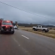 First responders work a one-vehicle accident with entrapment on 61.