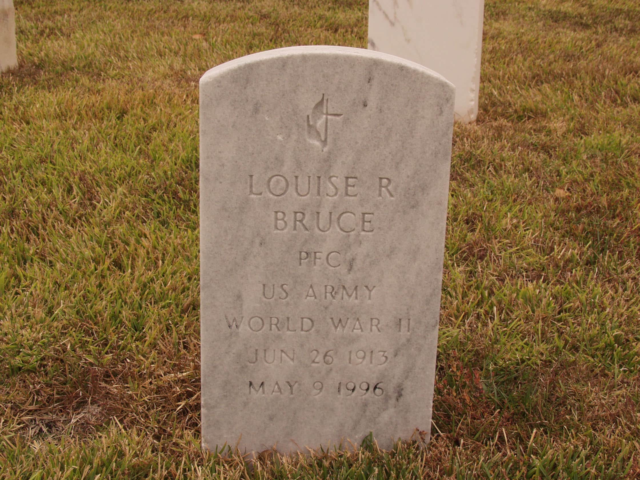 The gravesite of Louise R. Bruce
