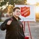 A Salvation Army bell ringer.