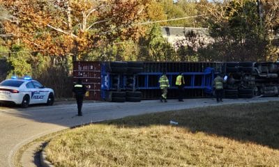 18 wheeler overturned
