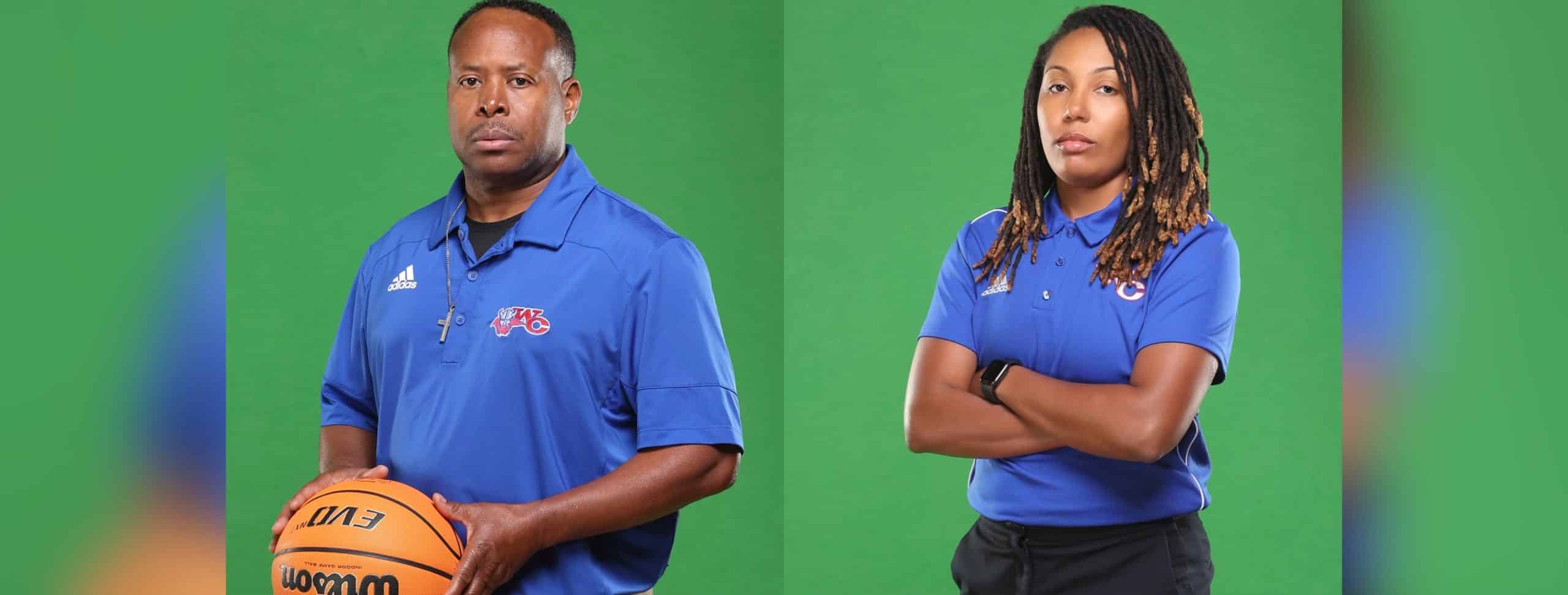 L-R Coach Calvin Morgan and Coach Heather Casey