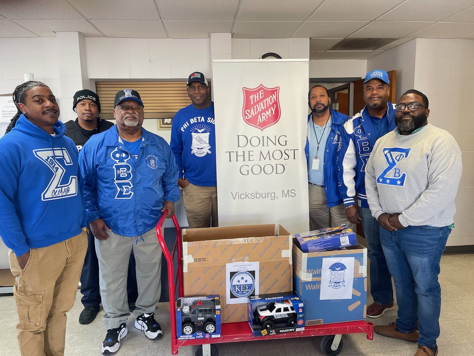 Phi Beta Sigma delivers toys to Salvation Army