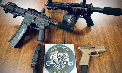 Weapons confiscated in a traffic stop in Richland