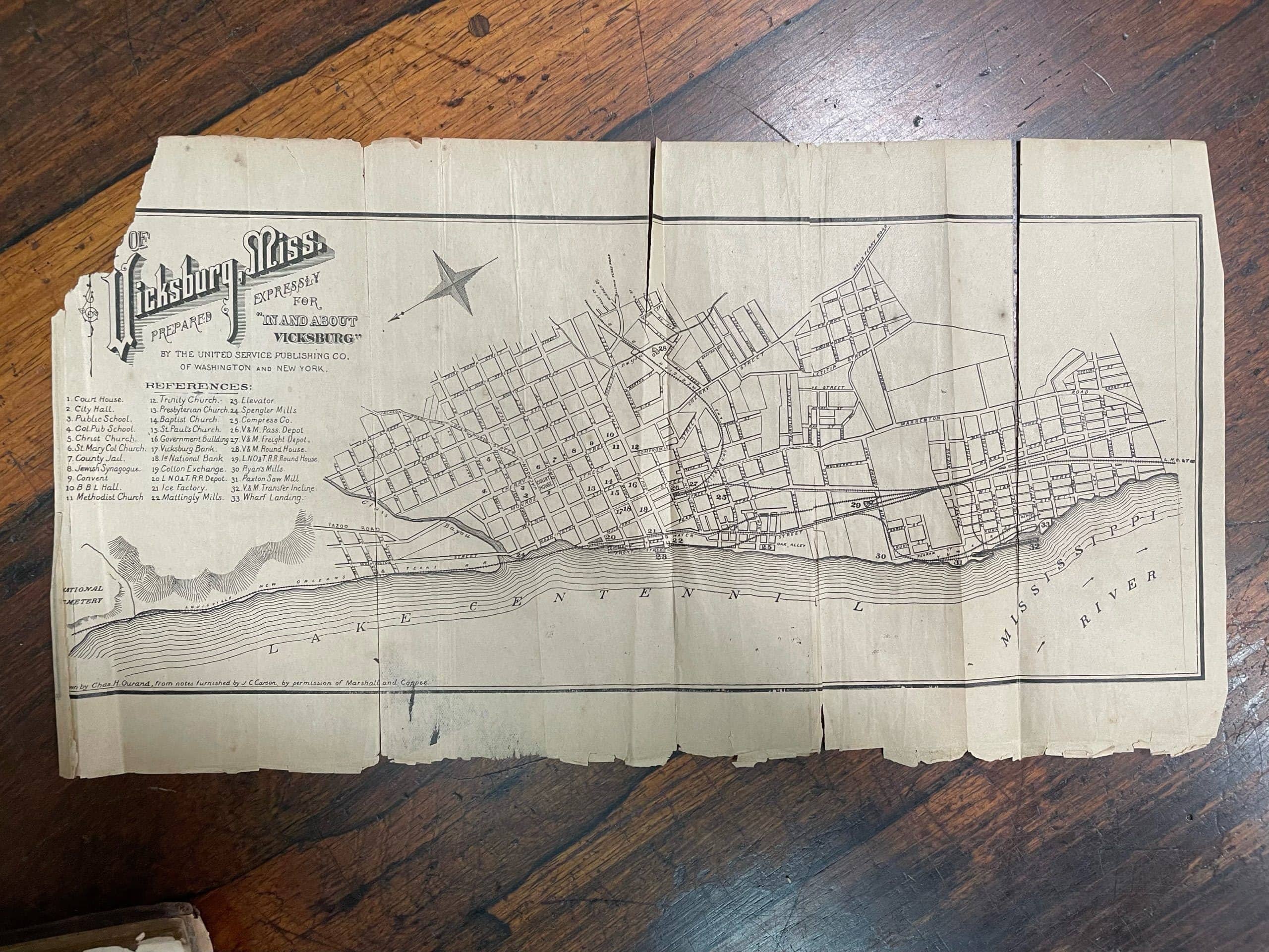 city map vicksburg
