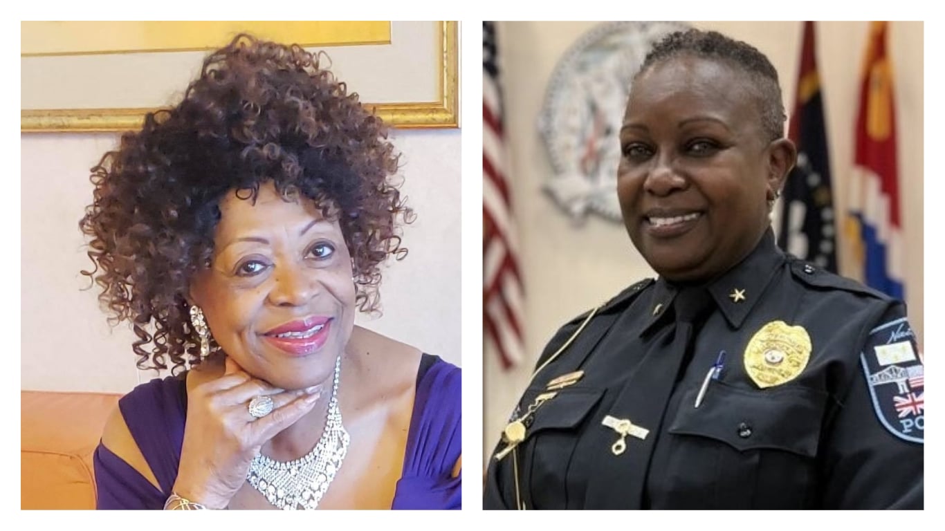 Retired Educator Leola Harris (left) and Chief Cal Green