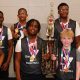 L-R Tayden Brooks, Michael Banks, Campbell McLean, Colston Porter. Back L-R Darius O’Neal, Rashaun McRaven and Semiko Moody