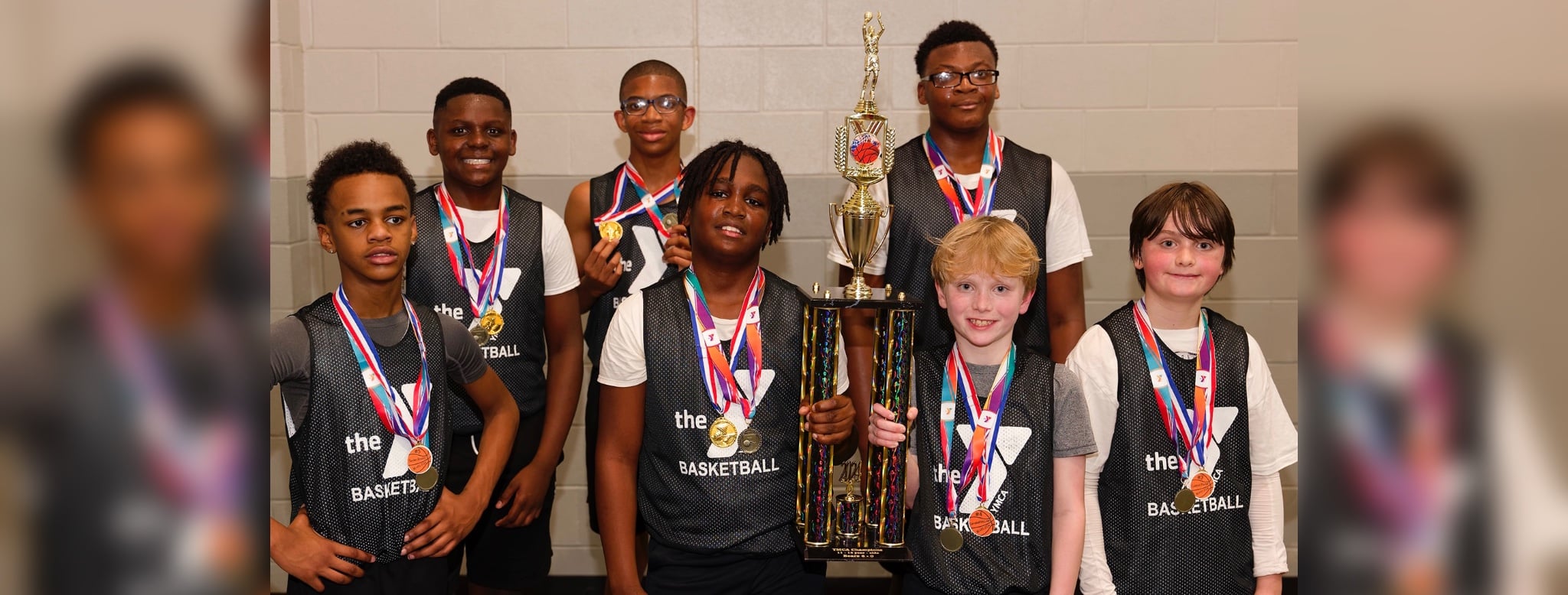 L-R Tayden Brooks, Michael Banks, Campbell McLean, Colston Porter. Back L-R Darius O’Neal, Rashaun McRaven and Semiko Moody