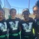 Trinity McGloster, Avery VanNorman, Jordan Powell and Coach Briana Knox