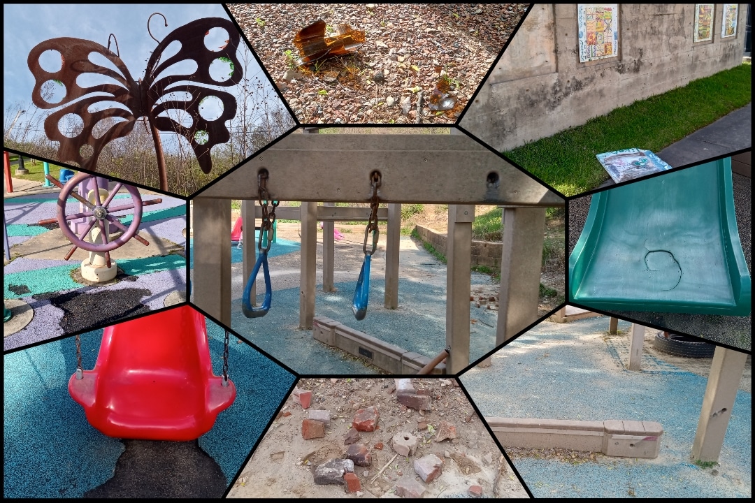 “Catfish Row” playground has damaged, broken, missing and inaccessible equipment