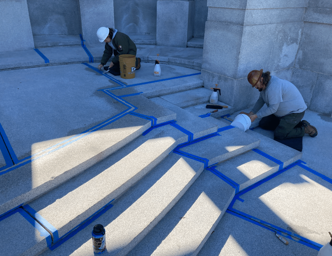 Vicksburg National Military Park Preservation Team Works On Iowa State Memorial