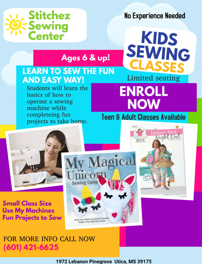 Stitchez Sewing Center Offering Kids Sewing Classes