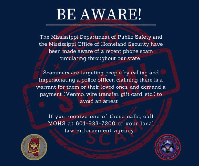 MS Office Of Homeland Security Warns Of Recent Phone Scam