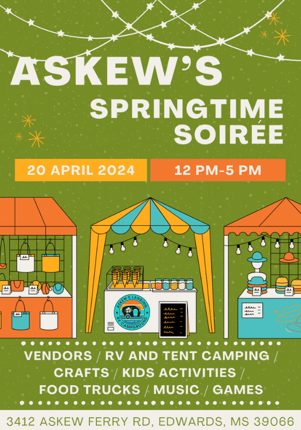 Vendors Needed For Askew’s Landing RV Campground Spring Soirée Vendor Market