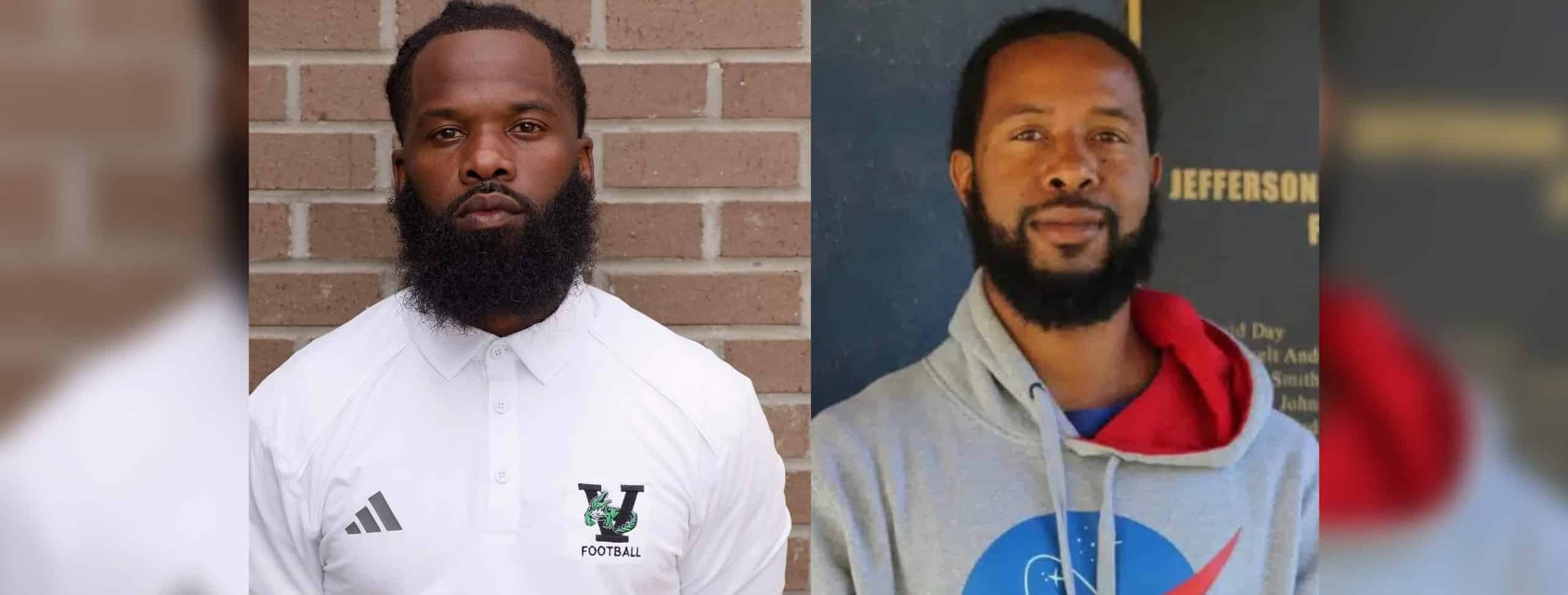 JC Coach Roderick Holmes and VHS Coach Christopher Lacey