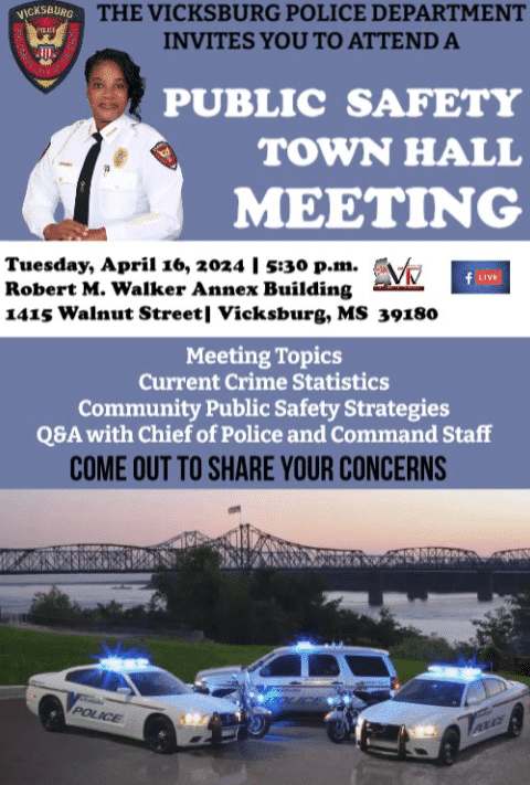 Vicksburg Police Department holding town hall meeting