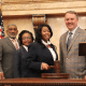 Photo (L-R): Rep. Oscar Denton, Lindsay Adams, Mikayla Davis and Speaker Jason White, tax cut